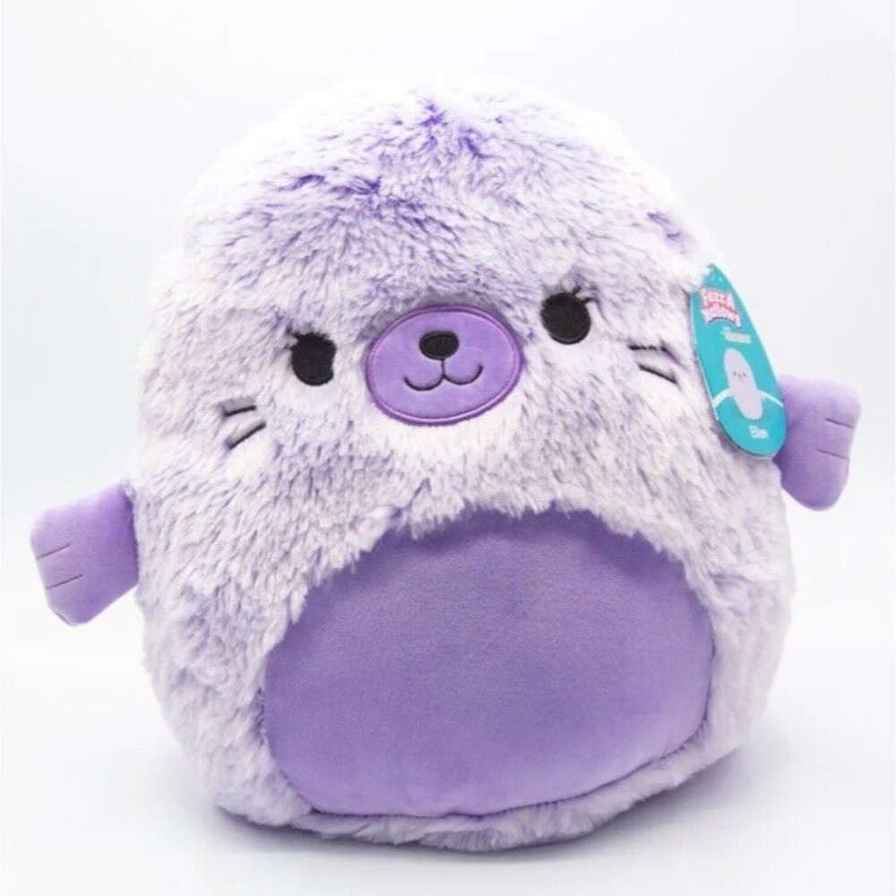 Squishmallows 12" FuzzAMallows Ellen The Purple Seal